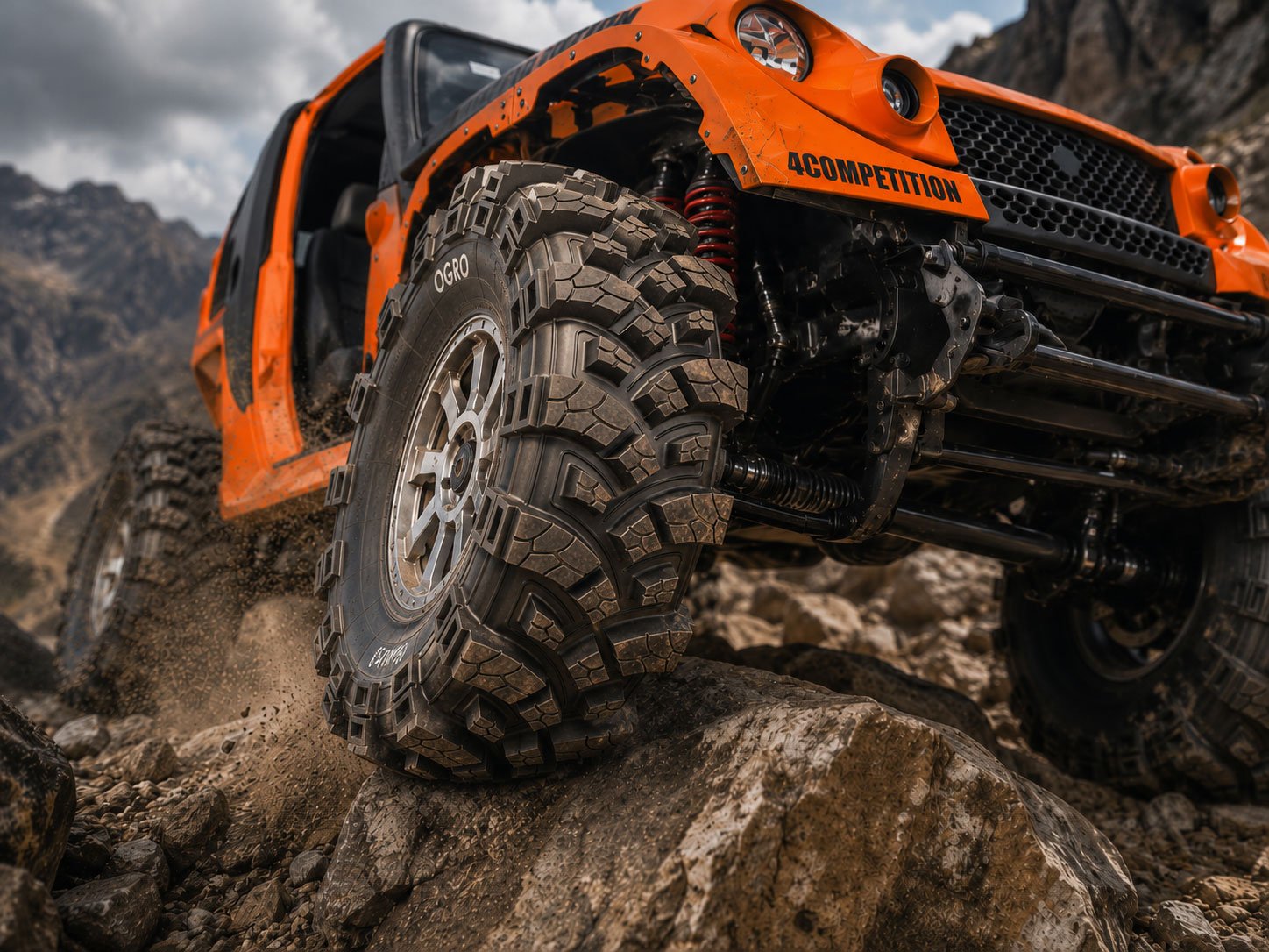 Conjunto de tração e pneus do Stark Genius Radical 4x4